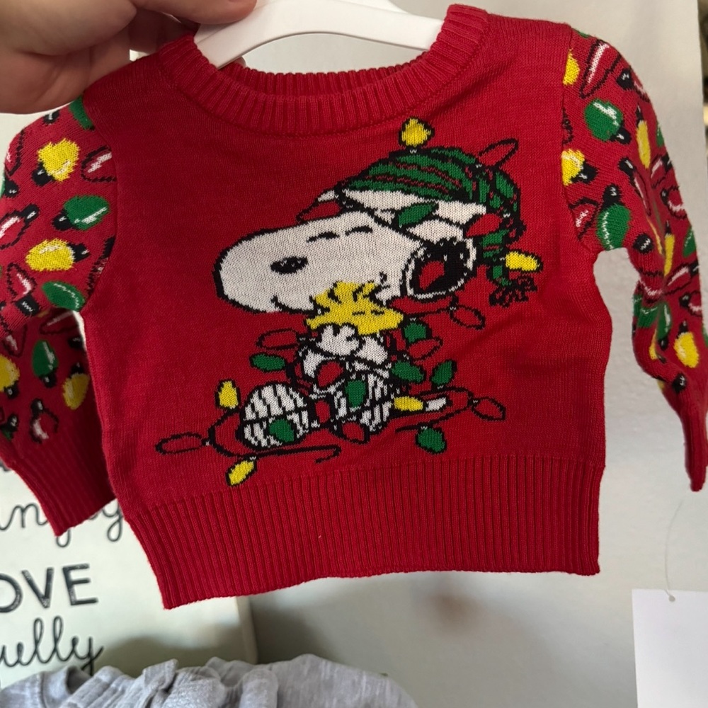 Snoopy newborn Christmas sweater